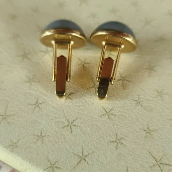 Swank Gray Cabochon Cufflinks - Picture 10 of 10